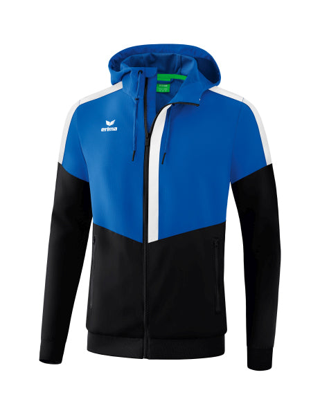 Erima - Squad Tracktop Jack Met Capuchon - New Royal/Zwart/Wit