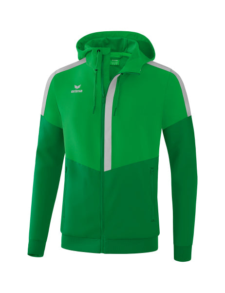 Erima - Squad Tracktop Jack Met Capuchon - Fern Green/Smaragd/ Silver Grey