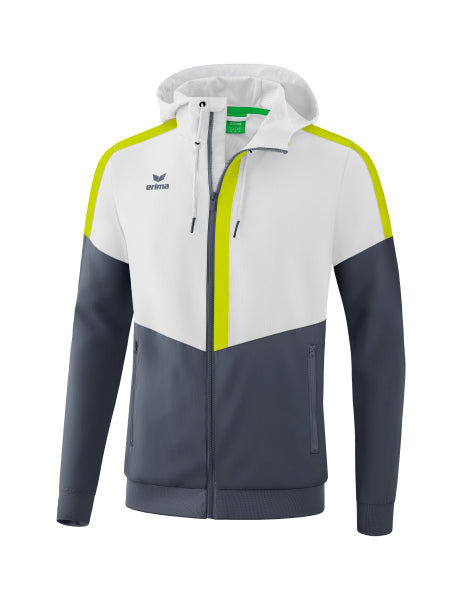 Erima - Squad Tracktop Jack Met Capuchon - Wit/Slate Grey/Lime