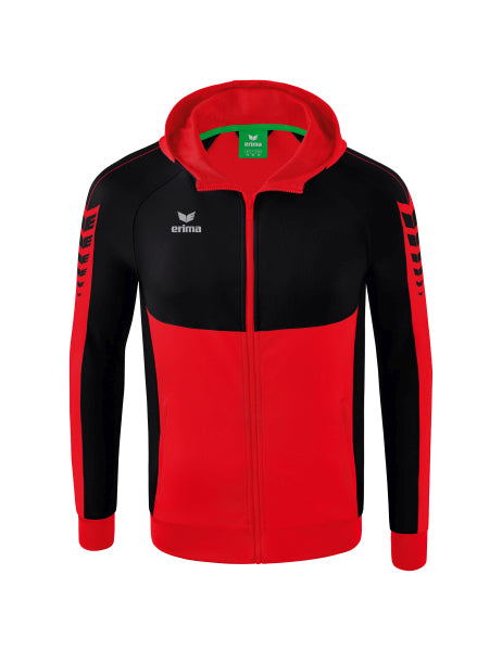 Erima - Six Wings Trainingsjack Met Capuchon - Rood/Zwart