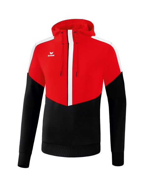 Erima - Squad Sweatshirt Met Capuchon - Rood/Zwart/Wit