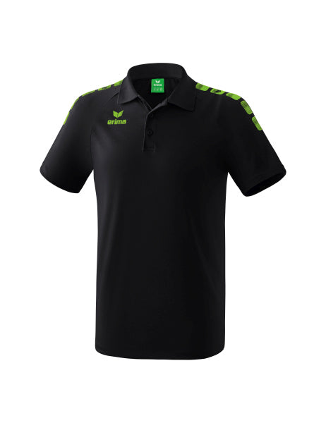 Erima - Essential 5-C Polo - Zwart/Green Gecko