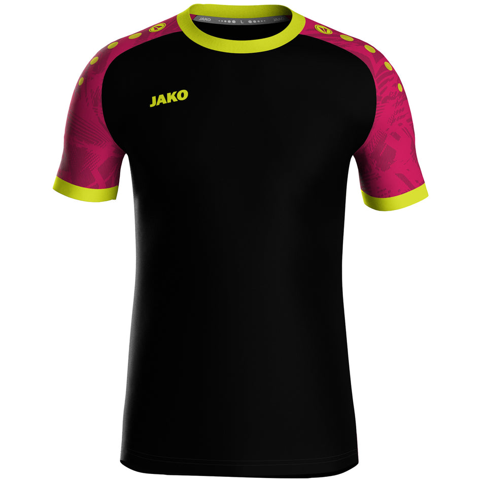 Jako - Shirt Iconic Km - Zwart/Pink/Fluogeel