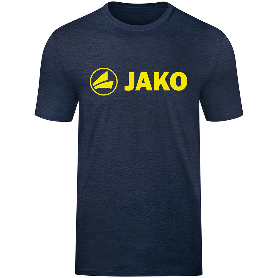 Jako - T-Shirt Promo - Marine Gemeleerd/Fluo Citroen