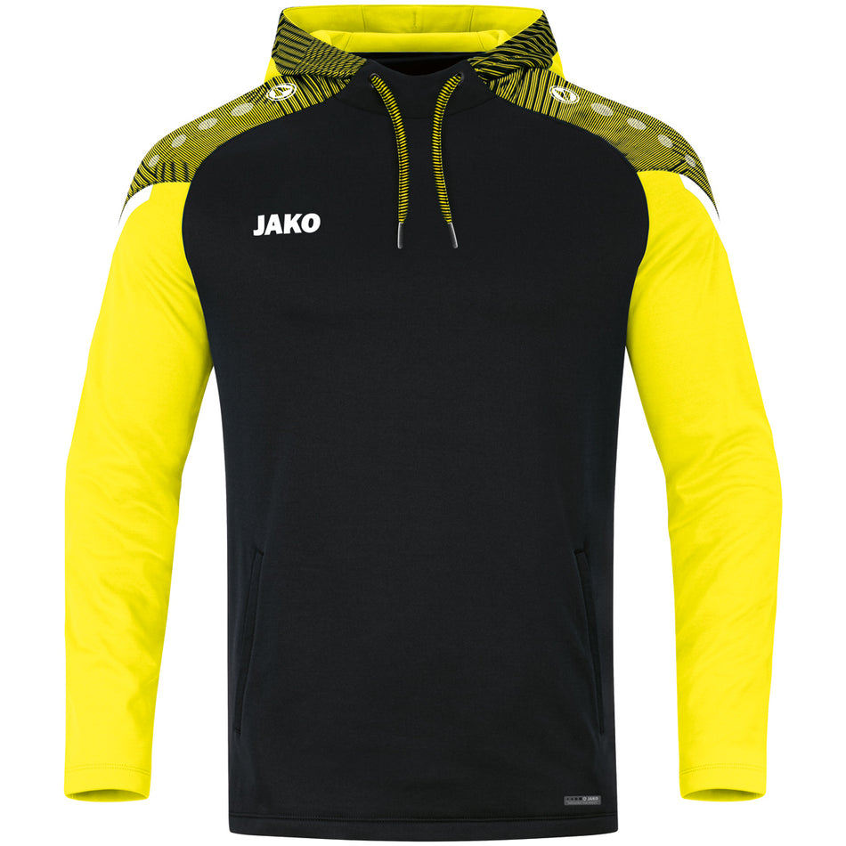 Jako - Sweater Met Kap Performance - Zwart/Zachtgeel