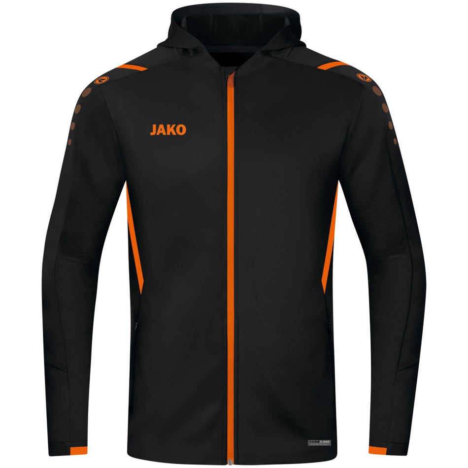 Jako - Jas Met Kap Challenge - Zwart/Fluo Oranje