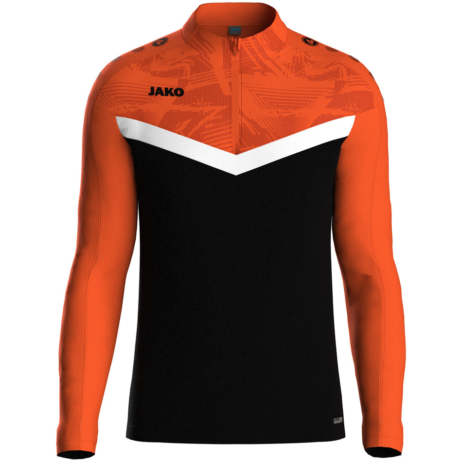 Jako - Ziptop Iconic - Zwart/Fluo Oranje