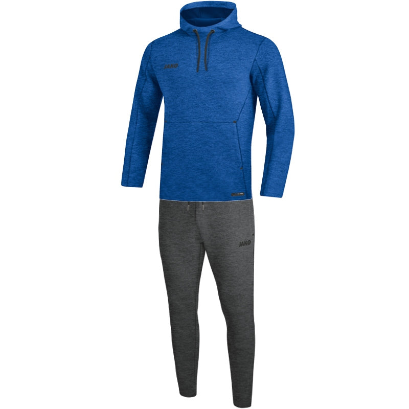 Jako - Joggingpak Met Sweaterkap Premium Basics - Royal Gemeleerd