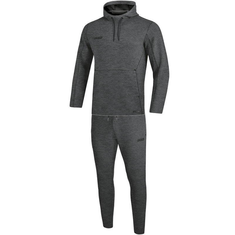 Jako - Joggingpak Met Sweaterkap Premium Basics - Antraciet Gemeleerd