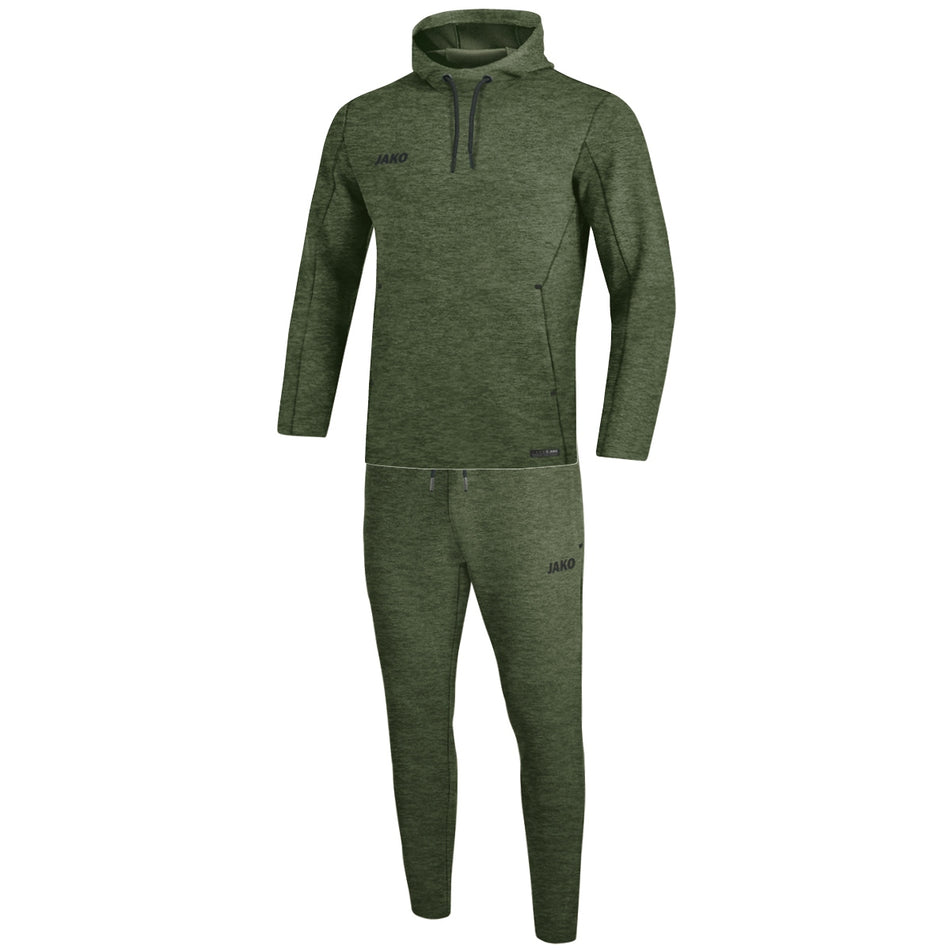 Jako - Joggingpak Met Sweaterkap Premium Basics - Kaki Gemeleerd