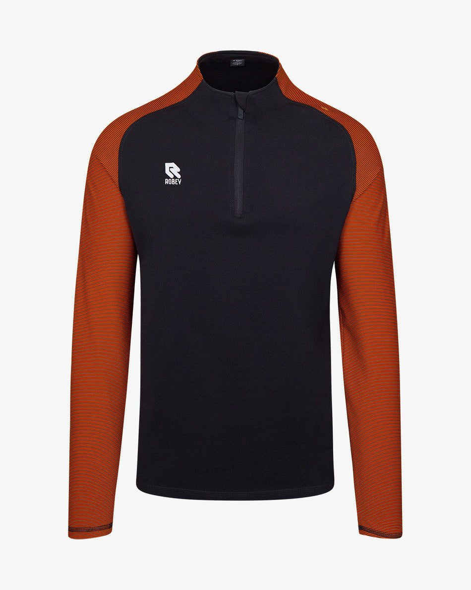 ROBEY - Performance Half-Zip Top - Black/Orange