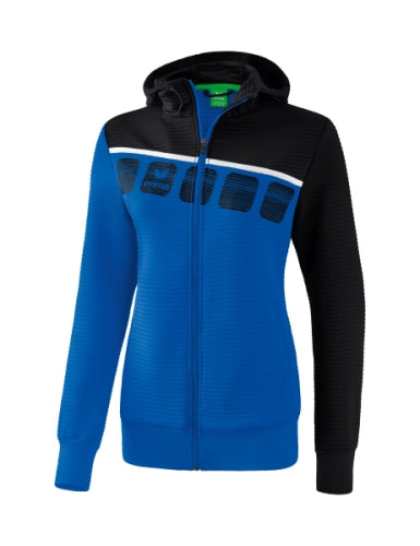 Erima 5-C trainingsjack met capuchon Dames - new royal/zwart/wit