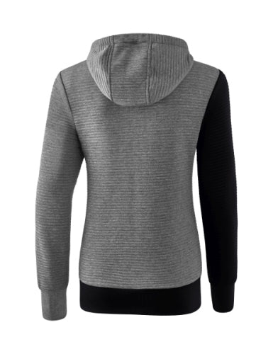 Erima 5-C trainingsjack met capuchon Dames - zwart/grey melange/wit