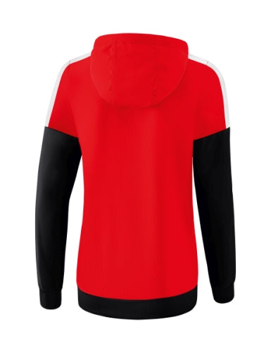 Erima Squad tracktop jack met capuchon Dames - rood/zwart/wit