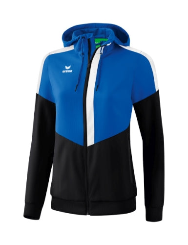 Erima Squad tracktop jack met capuchon Dames - new royal/zwart/wit