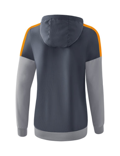 Erima Squad tracktop jack met capuchon Dames - slate grey/monument grey/ new orange