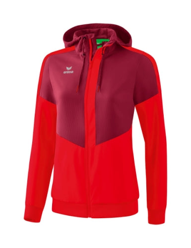 Erima Squad tracktop jack met capuchon Dames - bordeaux/rood