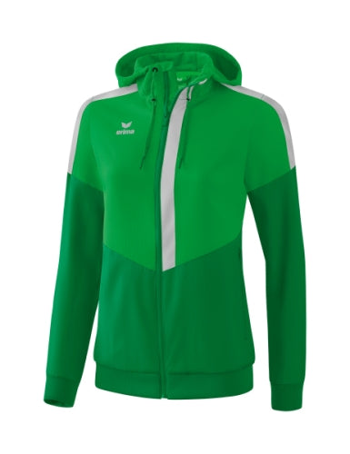 Erima Squad tracktop jack met capuchon Dames - fern green/smaragd/ silver grey