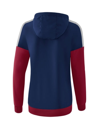 Erima Squad tracktop jack met capuchon Dames - new navy/bordeaux/silver grey