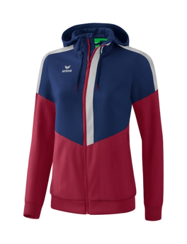 Erima Squad tracktop jack met capuchon Dames - new navy/bordeaux/silver grey