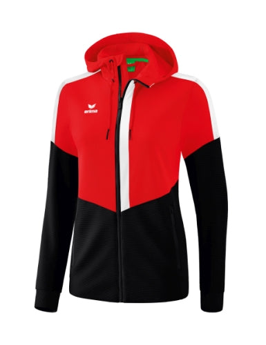 Erima Squad trainingsjack met capuchon Dames - rood/zwart/wit