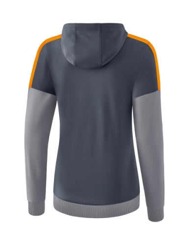 Erima Squad trainingsjack met capuchon Dames - slate grey/monument grey/ new orange