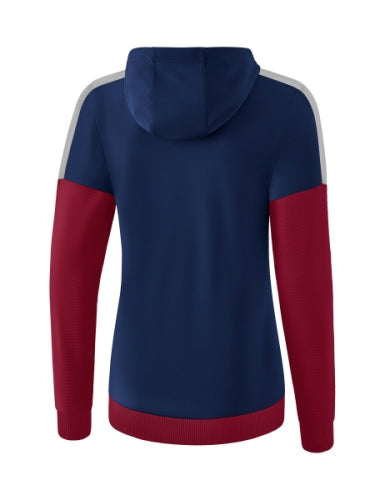 Erima Squad trainingsjack met capuchon Dames - new navy/bordeaux/silver grey