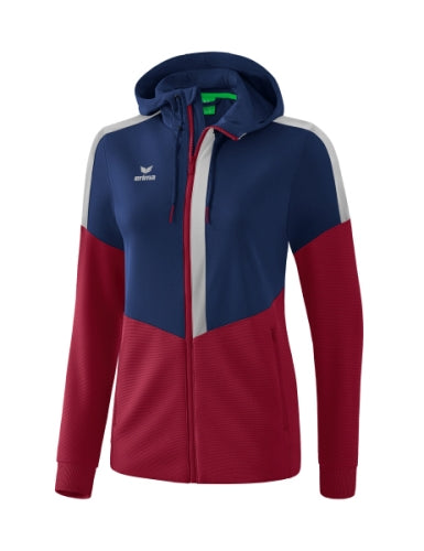 Erima Squad trainingsjack met capuchon Dames - new navy/bordeaux/silver grey