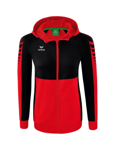 Erima Six Wings trainingsjack met capuchon Dames - rood/zwart