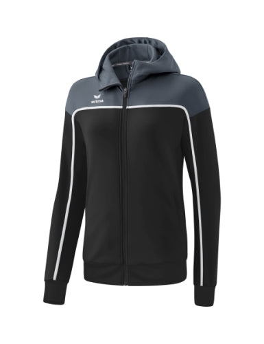 Erima CHANGE by erima trainingsjack met capuchon Dames - black grey/slate grey/wit