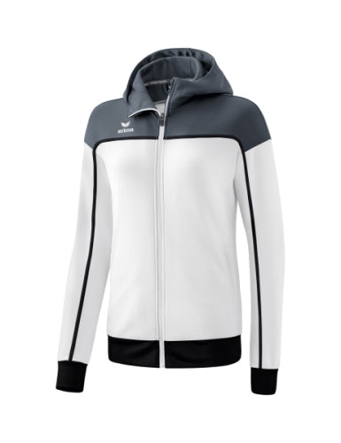 Erima CHANGE by erima trainingsjack met capuchon Dames - wit/slate grey/zwart