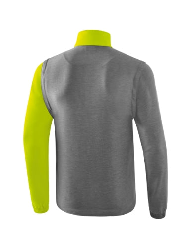 Erima 5-C jack met afneembare mouwen - grey melange/lime pop/zwart