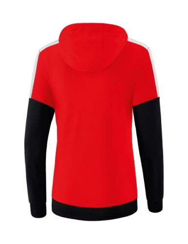 Erima Squad sweatshirt met capuchon Dames - rood/zwart/wit