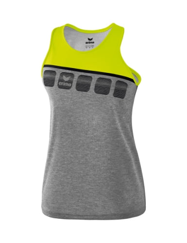 Erima 5-C tanktop Dames - grey melange/lime pop/zwart