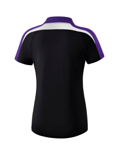 Erima Liga 2.0 polo Dames - zwart/donker violet/wit