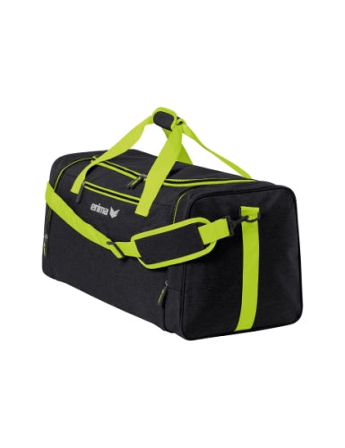 Erima Squad sporttas - zwart melange/lime